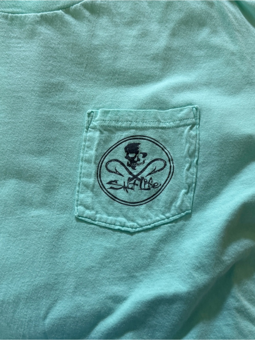 Salt Life Men's Short Sleeve Pocket Tee in Aqua - Picture 3 of 4